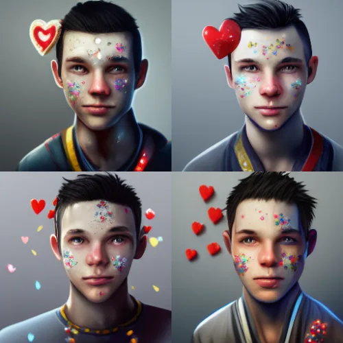 ai art generator-variation image of a cute young man